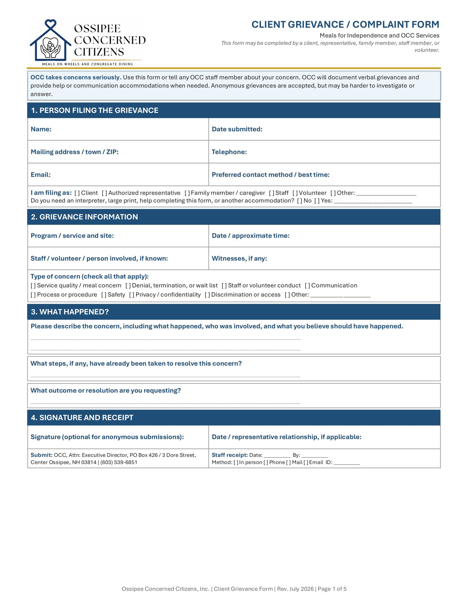 OCC_Client_Grievance_Form_and_Procedure